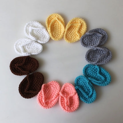 Newborn Babies Photography Props Mini Crocheted Small Slippers, Size: Newborn Size( Blue )-garmade.com