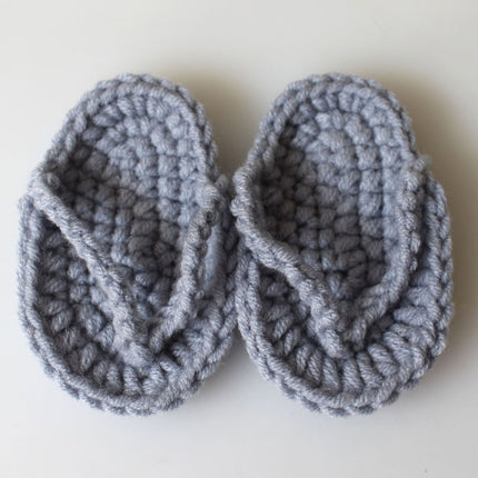 Newborn Babies Photography Props Mini Crocheted Small Slippers, Size: Newborn Size( Gray )-garmade.com