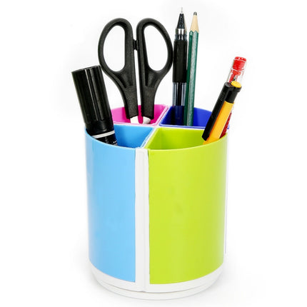 Multifunctional Colorful Detachable Rotary Stationery Office Round Pen Holder-garmade.com