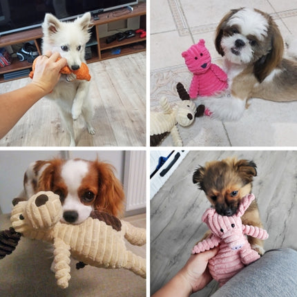 Pet Dog Toys Fasade Molars Vent Training Corduroy Monkey Pig Vocal Plush Toys(Fox)-garmade.com
