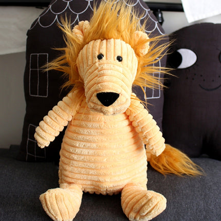 Pet Dog Toys Fasade Molars Vent Training Corduroy Monkey Pig Vocal Plush Toys(Lion)-garmade.com