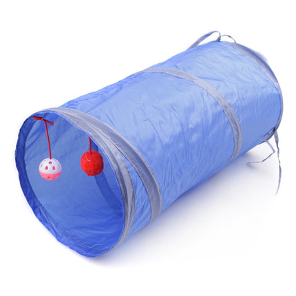Pet Supplies Cat Ring Paper Two-way Tunnel Can Accommodate Folding Cat Channel(Blue)-garmade.com