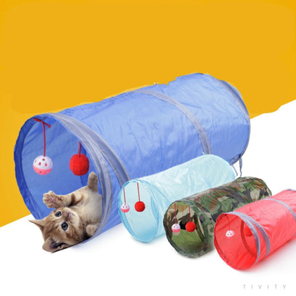 Pet Supplies Cat Ring Paper Two-way Tunnel Can Accommodate Folding Cat Channel(Blue)-garmade.com