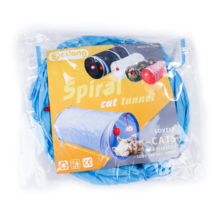 Pet Supplies Cat Ring Paper Two-way Tunnel Can Accommodate Folding Cat Channel(Sky Blue)-garmade.com