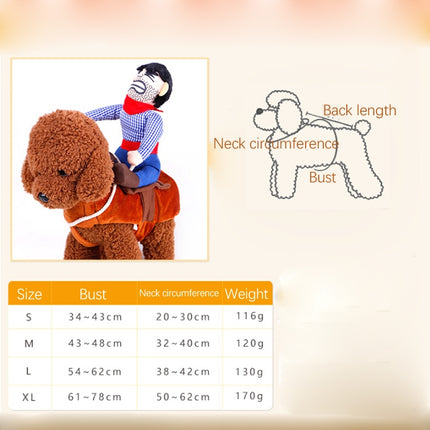 Creative Cowboy Riding Halloween Funny Funny Dress Up Pet Clothes, Size: L(With Hat)-garmade.com