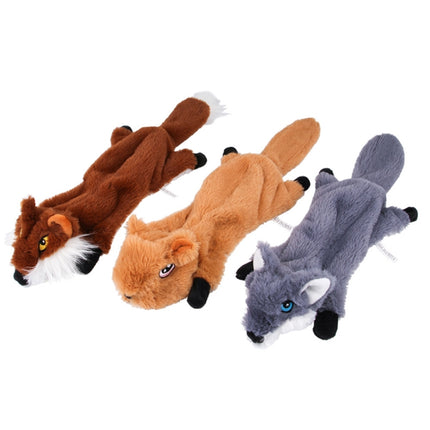 Dog Toy Bite Wear-resistant Vocal Molars Pet Plush Medium Large Supplies, Size:Small(Fox)-garmade.com