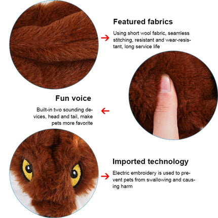Dog Toy Bite Wear-resistant Vocal Molars Pet Plush Medium Large Supplies, Size:Large(Fox)-garmade.com