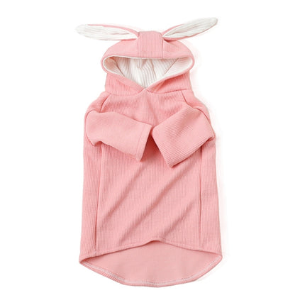 Comfortable Fashion Lovely Rabbit Ear Dog Teddy Pet Cat Sweatshirt, Size: S(Pink)-garmade.com