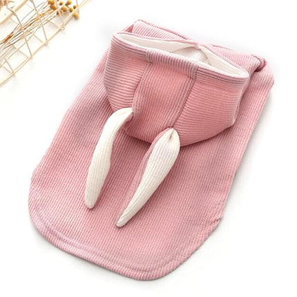 Comfortable Fashion Lovely Rabbit Ear Dog Teddy Pet Cat Sweatshirt, Size: S(Pink)-garmade.com