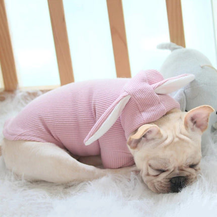 Comfortable Fashion Lovely Rabbit Ear Dog Teddy Pet Cat Sweatshirt, Size: XL(Pink)-garmade.com