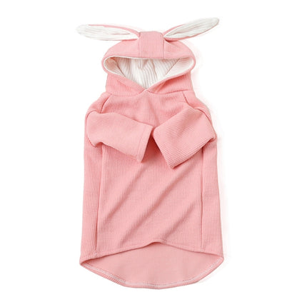 Comfortable Fashion Lovely Rabbit Ear Dog Teddy Pet Cat Sweatshirt, Size: XL(Pink)-garmade.com