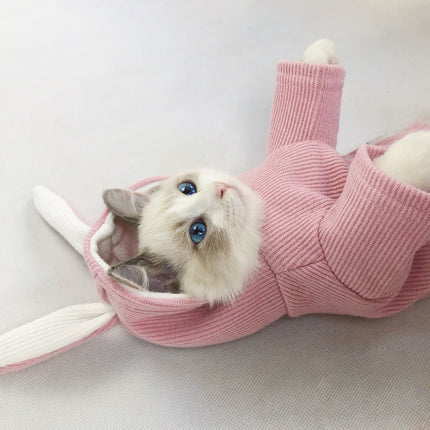 Comfortable Fashion Lovely Rabbit Ear Dog Teddy Pet Cat Sweatshirt, Size: XL(Pink)-garmade.com
