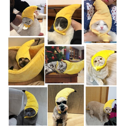 Creative Turned Funny Pet Cat Teddy Festival Funny Banana Headgear-garmade.com