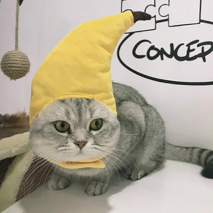 Creative Turned Funny Pet Cat Teddy Festival Funny Banana Headgear-garmade.com