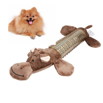 2 PCS Dog Molar Tooth Cleaning Rubber Sound Small and Medium Dog Bite Toy(Brown)-garmade.com