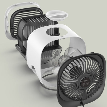Mini Multifunctional Humidification Aromatherapy Fan Portable Office Home Desktop Air Conditioner Fan(Moran Green)-garmade.com