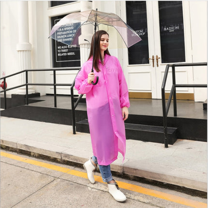 Disposable PEVA Environment Transparent Raincoat Outdoor Hiking Siamese Raincoat(Pink)-garmade.com