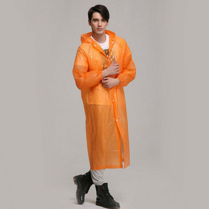 Disposable PEVA Environment Transparent Raincoat Outdoor Hiking Siamese Raincoat(Orange)-garmade.com