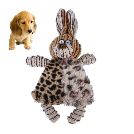 Pet Plush Vocal Toy Cat And Dog Bite Wear Small And Medium Pet Toy Supplies(Leopard Rabbit)-garmade.com