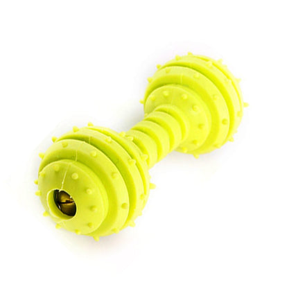 Pet TPR Bite-resistant Toys Safe Non-toxic Dumbbells Molar Toys(Yellow)-garmade.com