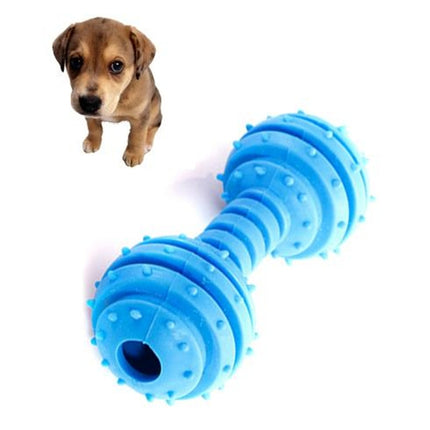 Pet TPR Bite-resistant Toys Safe Non-toxic Dumbbells Molar Toys(Blue)-garmade.com