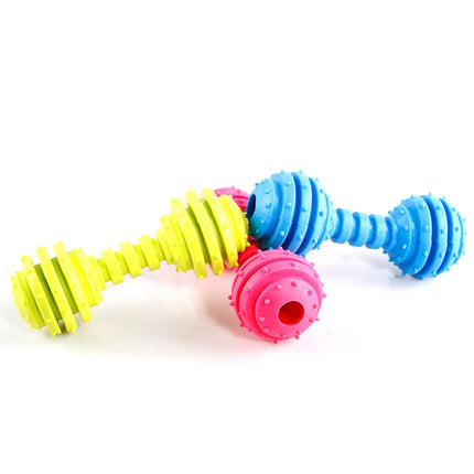 Pet TPR Bite-resistant Toys Safe Non-toxic Dumbbells Molar Toys(Blue)-garmade.com