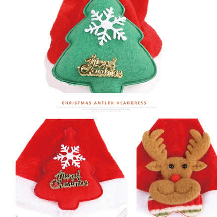 Pet Headwear Christmas Headband Hood Hat Small and Medium Cat Dog Cap(Red Christmas Tree)-garmade.com