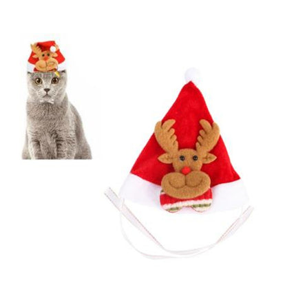 Pet Headwear Christmas Headband Hood Hat Small and Medium Cat Dog Cap(Deer)-garmade.com