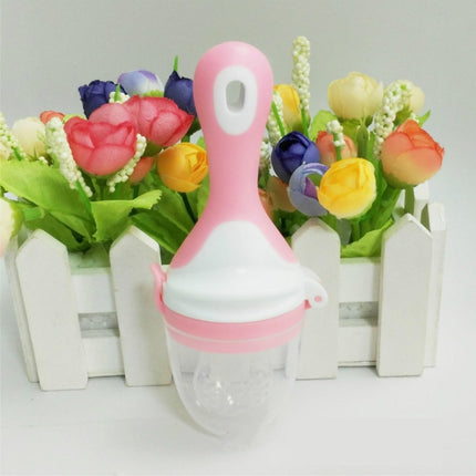 Infant Fruit and Vegetable Pacifier Bite Baby Food Supplement Feeder, Size:S(Pink)-garmade.com