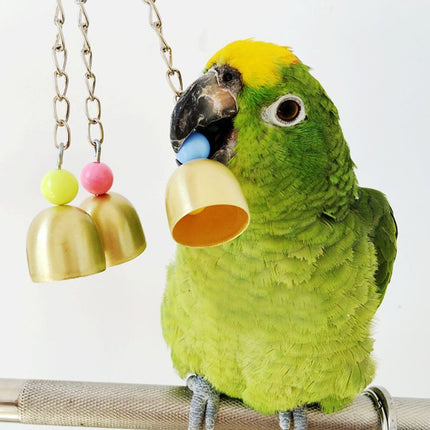 2 PCS Creative Pet Supplies Parrot Copper Bell Toy-garmade.com
