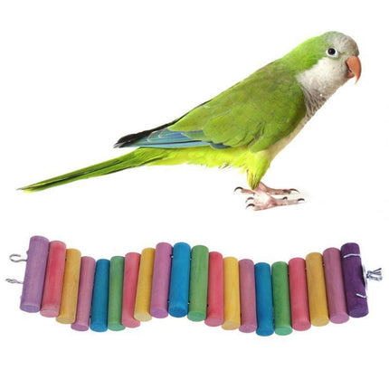 3 PCS Parrot Bird Hamster Color Round Wood Small Plank Road Ladder Toy, Size:30cm(Color)-garmade.com