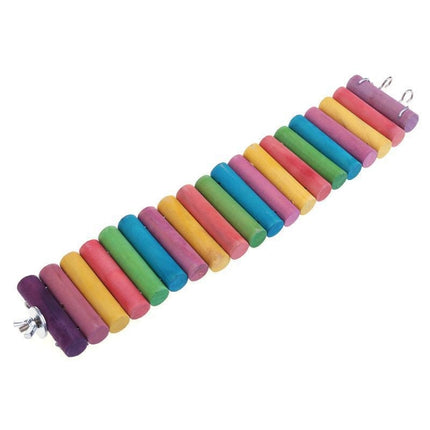 3 PCS Parrot Bird Hamster Color Round Wood Small Plank Road Ladder Toy, Size:30cm(Color)-garmade.com