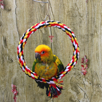 Pet Bird Bite-resistant Cotton Rope Swing Ring Toy Climbing Ring, Size:Diameter 18cm-garmade.com