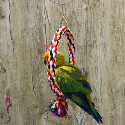 Pet Bird Bite-resistant Cotton Rope Swing Ring Toy Climbing Ring, Size:Diameter 18cm-garmade.com