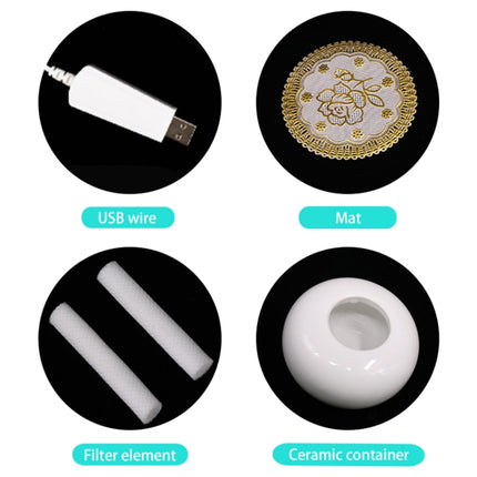 Lotus Ceramic Nano Spray Hydrating Aroma Humidifier Air Purifier(White Flower + White Body Ceramic)-garmade.com