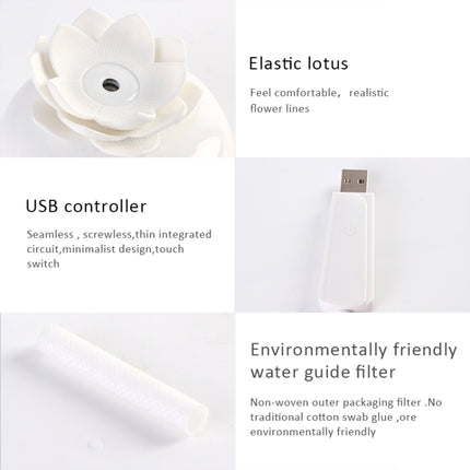 Lotus Ceramic Nano Spray Hydrating Aroma Humidifier Air Purifier(White Flower + White Body Ceramic)-garmade.com