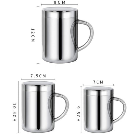 304 Stainless Steel Double Insulation Coffee Drink Milk Water Mugs Durable Drinking Cup with Lid 400ml-garmade.com