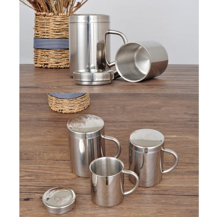 304 Stainless Steel Double Insulation Coffee Drink Milk Water Mugs Durable Drinking Cup with Lid 400ml-garmade.com