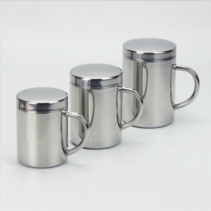 304 Stainless Steel Double Insulation Coffee Drink Milk Water Mugs Durable Drinking Cup with Lid 200ml-garmade.com