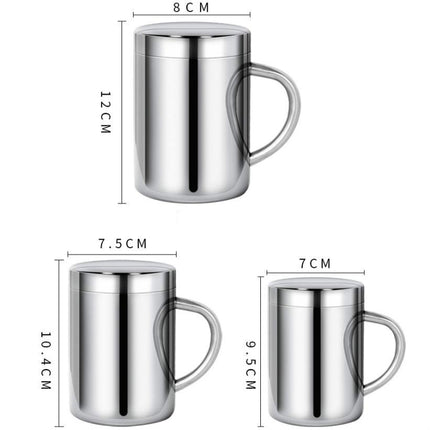 304 Stainless Steel Double Insulation Coffee Drink Milk Water Mugs Durable Drinking Cup with Lid 200ml-garmade.com