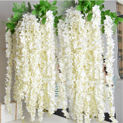 10 PCS 1M Simulation Orchids String Wedding Arrangement Flower Strip Stage Decoration Supplies(Pure White)-garmade.com