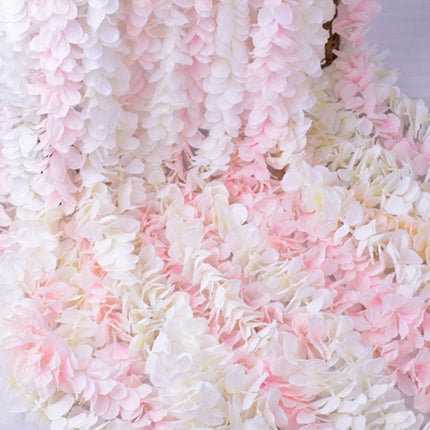 10 PCS 1M Simulation Orchids String Wedding Arrangement Flower Strip Stage Decoration Supplies(Pure White)-garmade.com