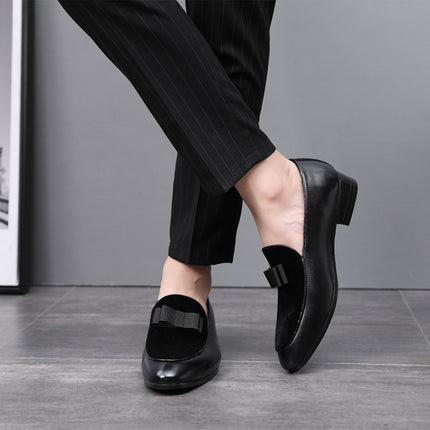 Bowknot Wedding Dress Male Flats Gentlemen Casual Shoes, Shoe Size:37(Black)-garmade.com