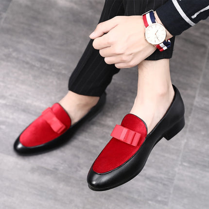 Bowknot Wedding Dress Male Flats Gentlemen Casual Shoes, Shoe Size:37(Black)-garmade.com