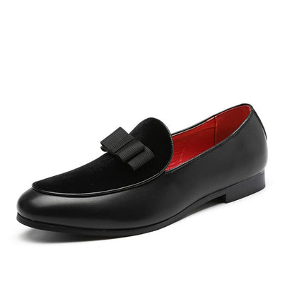 Bowknot Wedding Dress Male Flats Gentlemen Casual Shoes, Shoe Size:38(Black)-garmade.com