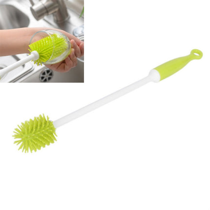 Bottle Cleaning Brush Long Handle Narrow Neck Bottle Brush( Yellow Green)-garmade.com