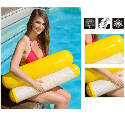 Foldable Double-purpose Backrest Float Hammock with Net, Size:120 x 75cm(Yellow)-garmade.com