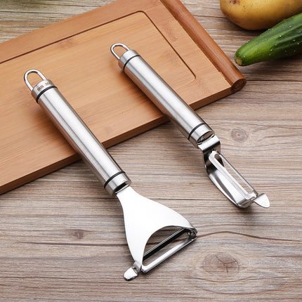2 PCS Stainless Steel Peeler Fruit Knife Planer Multi-function Kitchen Scraper Potato Peeling Knife(Triangular Planer)-garmade.com