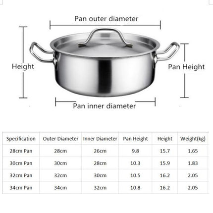 Stainless Steel Extra Thick Hot Pot Thickened Bottom Grid Pot(Diameter : 30cm)-garmade.com