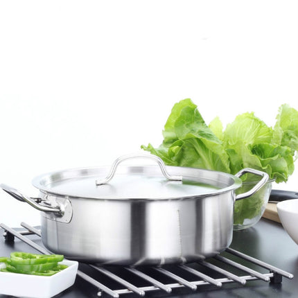 Stainless Steel Extra Thick Hot Pot Thickened Bottom Grid Pot(Diameter : 32cm)-garmade.com